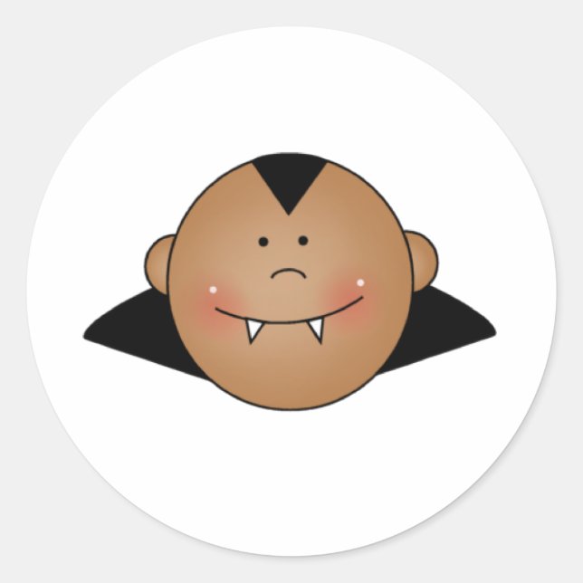 Sticker Rond Dracula Personnalisable Africain-Américain (Devant)