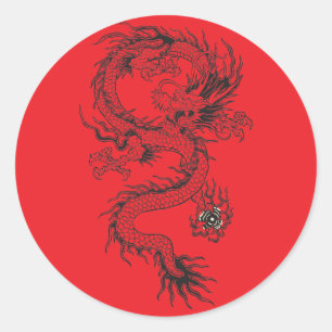 Sticker Rond Dragon