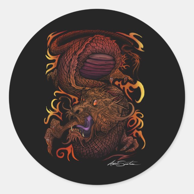 Sticker Rond Dragon (Devant)