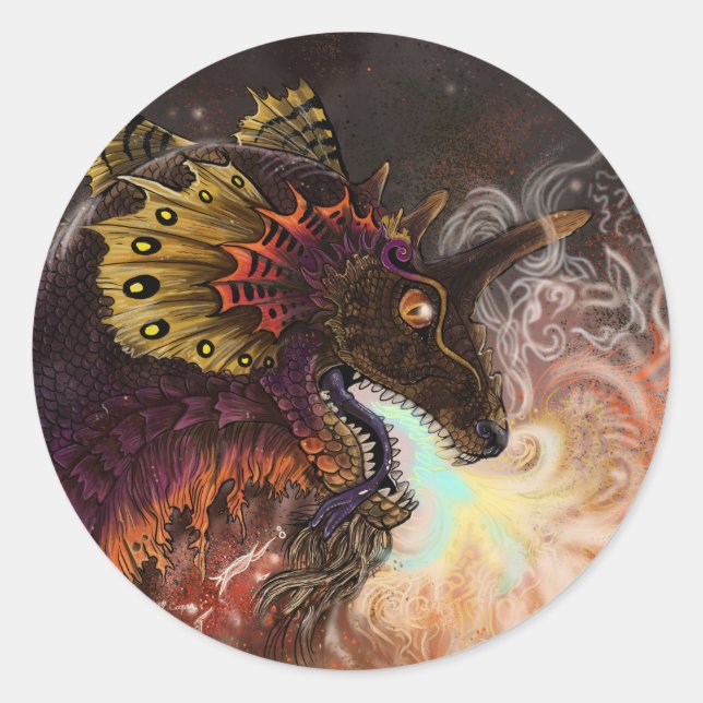 Sticker Rond Dragon à crampons (Devant)