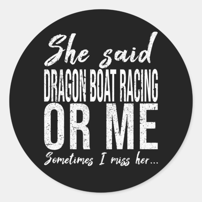 Sticker Rond Dragon Boat Racing funny gift idea (Devant)