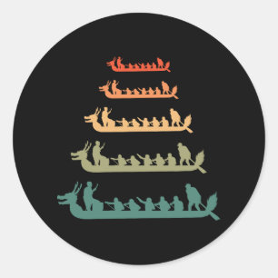 Sticker Rond Dragon Boat Racw Crew Paddlers Water Sport