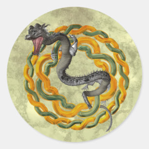 Sticker Rond Dragon chinois