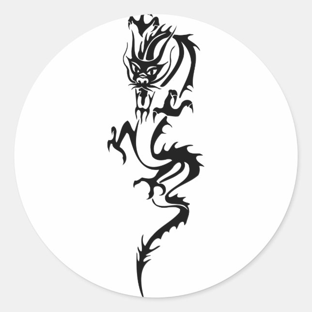 Sticker Rond Dragon chinois (1) (Devant)