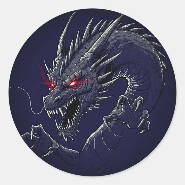 Sticker Rond Dragon craint (Devant)