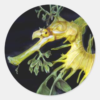 Sticker Rond Dragon de mer verdoyant