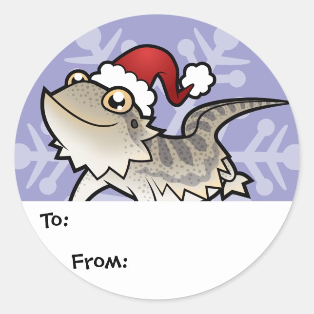Sticker Rond Dragon de Noël barbu / Dragon de Rankin (Devant)