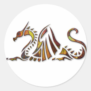 Sticker Rond Dragon de rouille