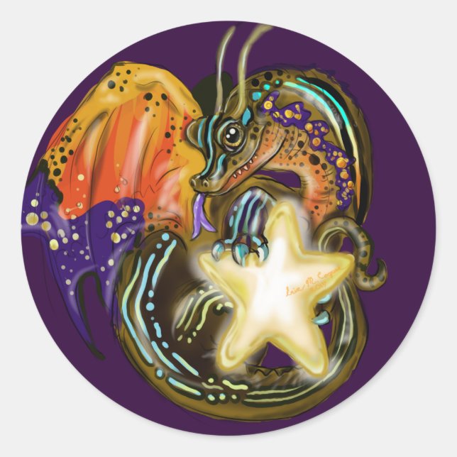 Sticker Rond Dragon de Star Glow (Devant)