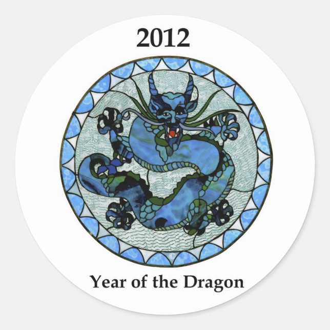 Sticker Rond Dragon de Zazzle 2012 (Devant)