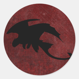 Sticker Rond Dragon d'Imaginaire Vintage médiéval