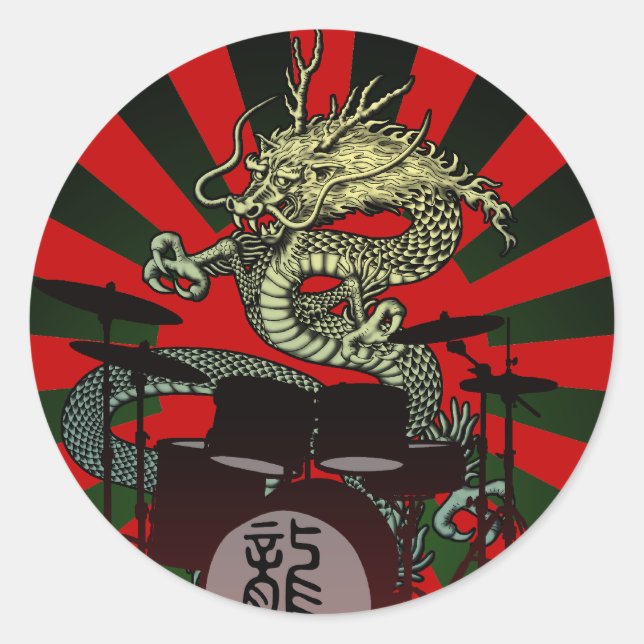 Sticker Rond Dragon Drum 2 (Devant)