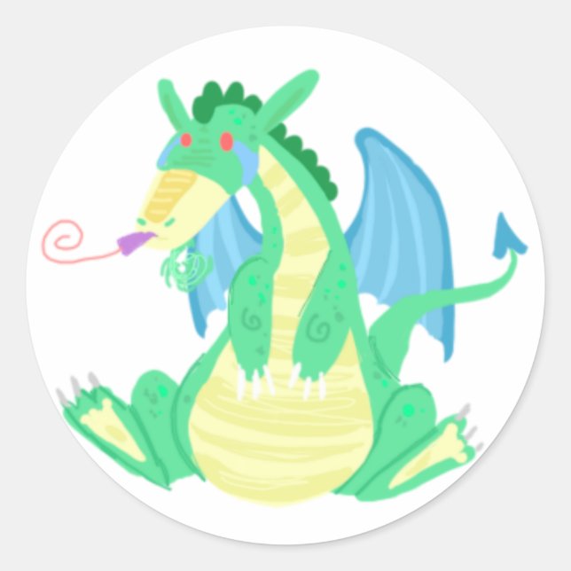 Sticker Rond Dragon du Parti (Devant)