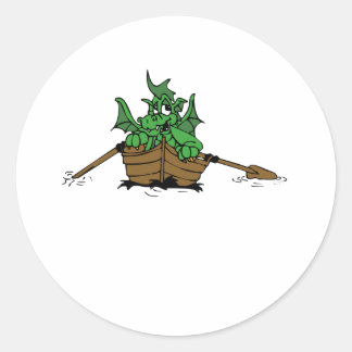 Sticker Rond Dragon En Bateau
