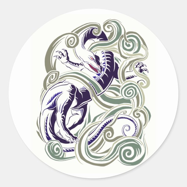 Sticker Rond Dragon éolien (Devant)