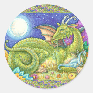 STICKER ROND DRAGON FAMILLE PROCHAINE GÉNÉRATION, IMAGINAIRE WH
