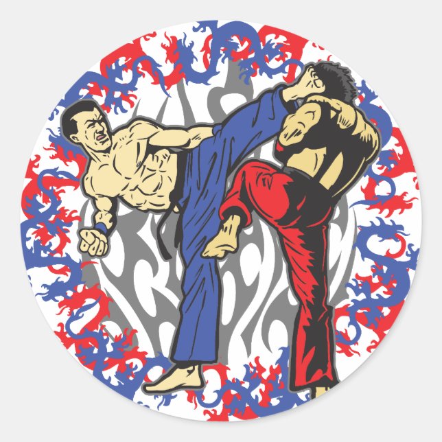 Sticker Rond Dragon Fighters (Devant)