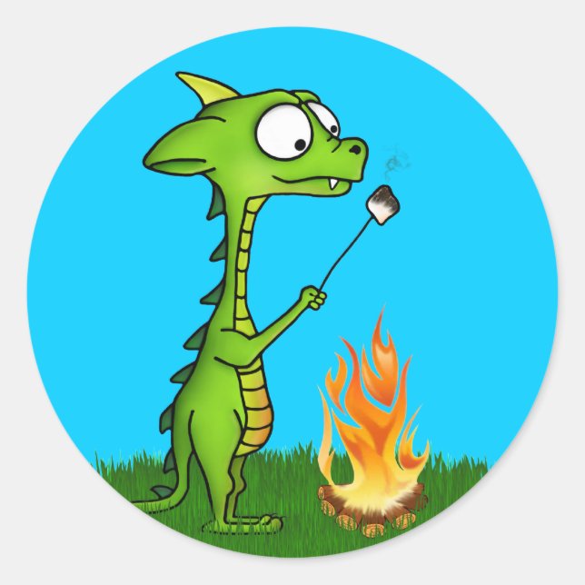 Sticker Rond Dragon fire (Devant)