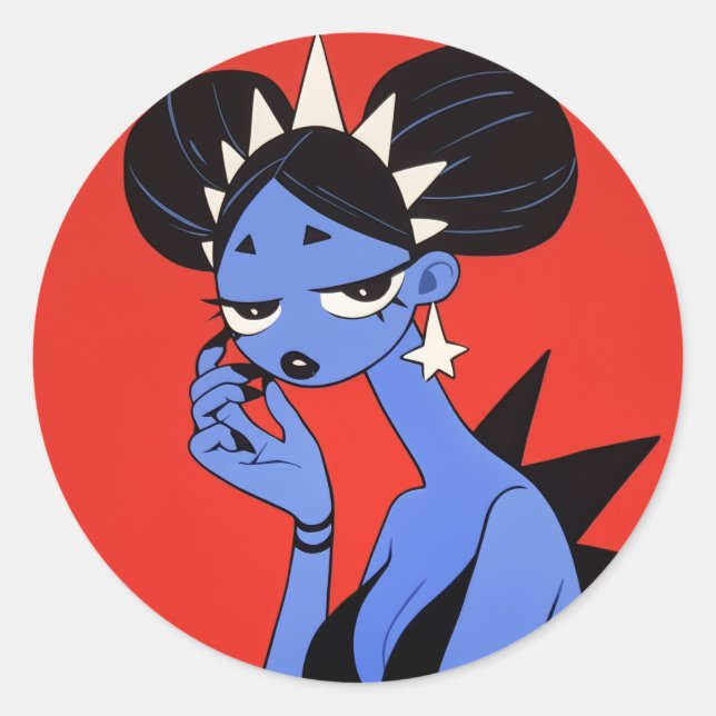Sticker Rond Dragon Girl (Devant)