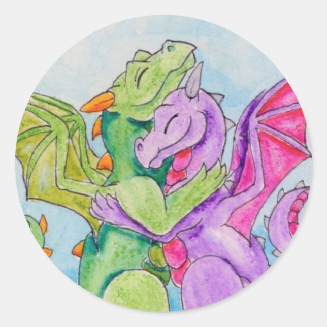 Sticker Rond Dragon Hug (Devant)