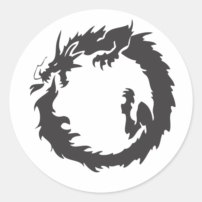 Sticker Rond Dragon infini (Devant)