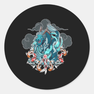Sticker Rond Dragon japonais Anime Japon Tattoo Anime Lover Cou