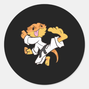 Sticker Rond Dragon Karaté Samurai Lizard Drago Bardé