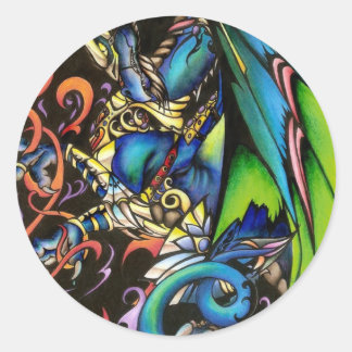 Sticker Rond Dragon Magic