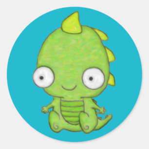 Sticker Rond Dragon mignon de bébé