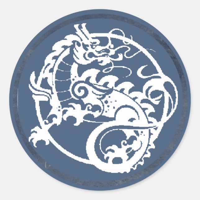 Sticker Rond Dragon ornemental (Devant)