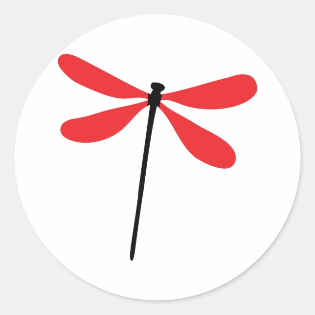 Sticker Rond dragon rouge (Devant)