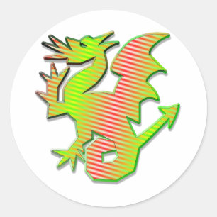 Sticker Rond Dragon stylisé