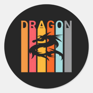 Sticker Rond Dragon Sur Ton