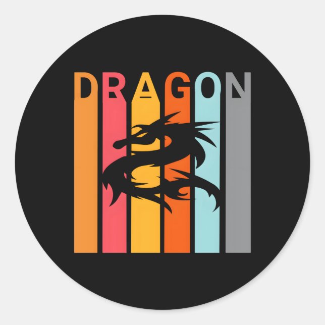 Sticker Rond Dragon Sur Ton (Devant)
