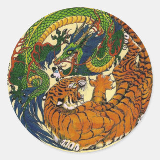 STICKER ROND DRAGON TIGER