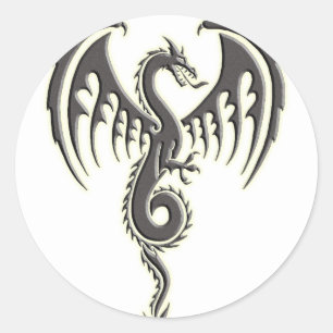 Sticker Rond Dragon tribal