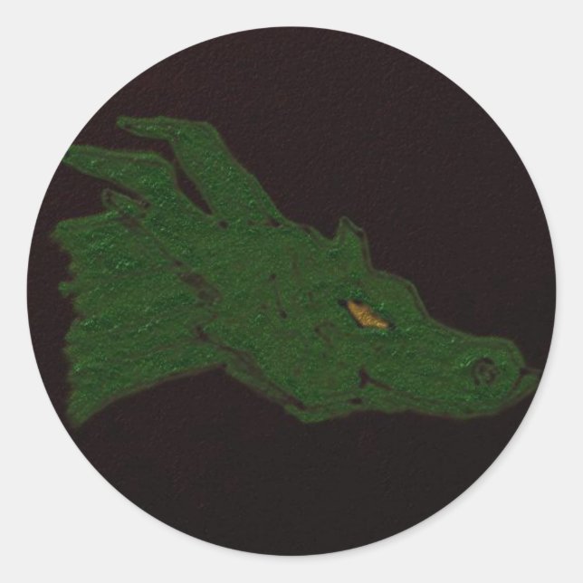 Sticker Rond Dragon vert (Devant)