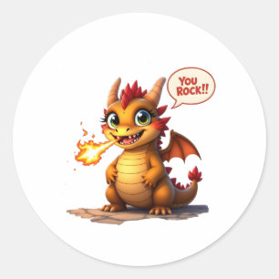 Sticker Rond Dragon Vous Rock