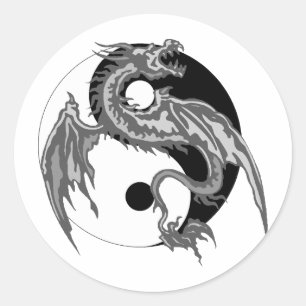 Sticker Rond Dragon Yin Yang