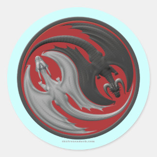 Sticker Rond Dragon Yin-Yang