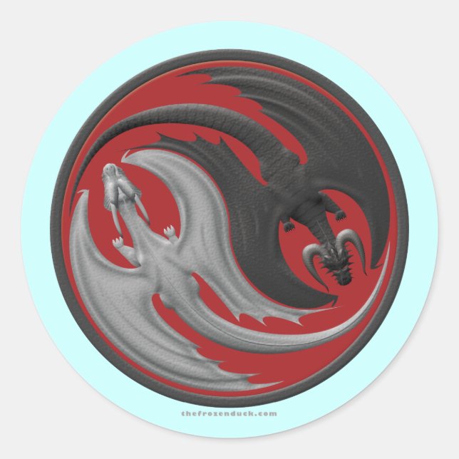 Sticker Rond Dragon Yin-Yang (Devant)