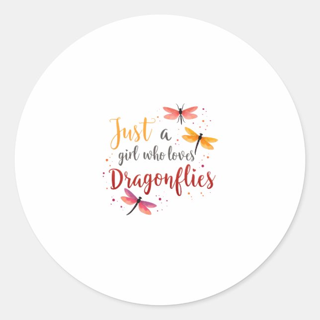 Sticker Rond Dragonflies Animals Women Gift Idea Dragonfly (3) (Devant)