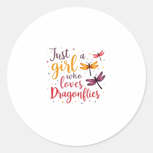 Sticker Rond Dragonflies Animals Women Gift Idea Dragonfly (4) (Devant)