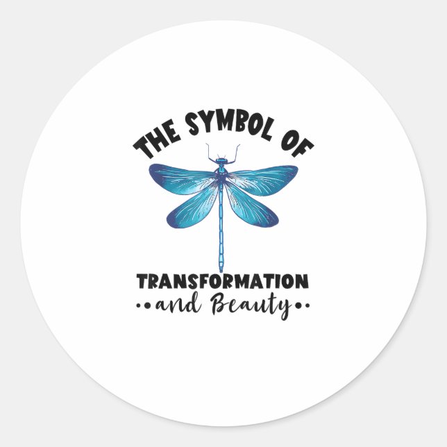 Sticker Rond Dragonflies Transformation Beauté Nature Insect Dr (Devant)