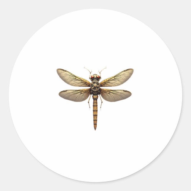 Sticker Rond Dragonfly Animal Art Graphic Dragonfly (Devant)
