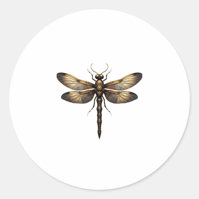 Sticker Rond Dragonfly Animal Art Graphic Dragonfly (4) (Devant)