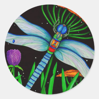 Sticker Rond Dragonfly au repos