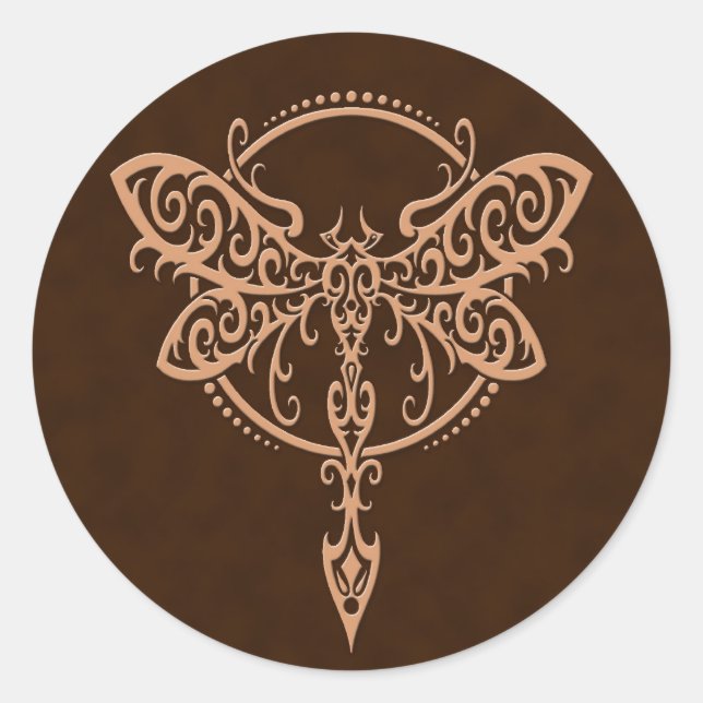Sticker Rond Dragonfly Brown (Devant)