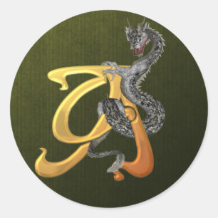 Sticker Rond Dragonlore Initial A