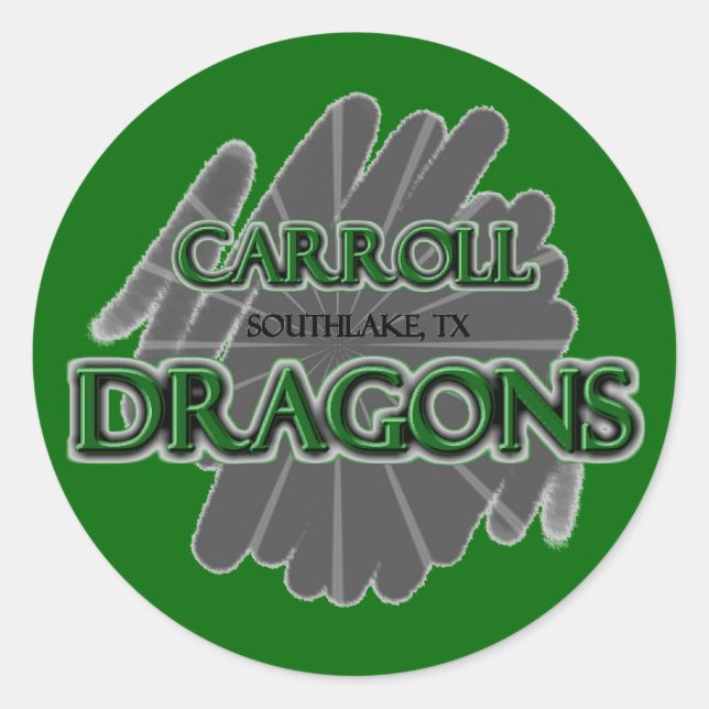 Sticker Rond Dragons de Carroll de Southlake - Southlake, TX (Devant)